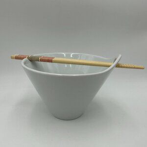 Crofton Stoneware Japanese Ramen 21 oz Noodle Bowl in White
